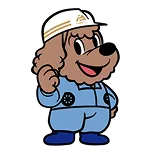 制服を着たマスコットキャラクター