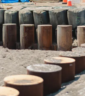 土留工事の現場